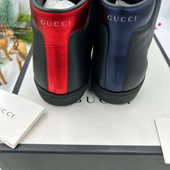 Men’s Gucci ace bee web high top sneakers, size 12, made in Italy - Picture 5 of 10